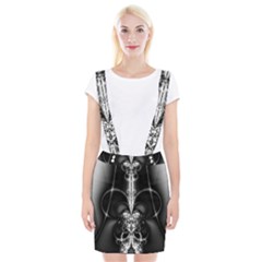 Abstract Black And White Art Braces Suspender Skirt by SpinnyChairDesigns