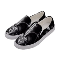Abstract Black And White Art Women s Canvas Slip Ons by SpinnyChairDesigns