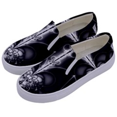 Abstract Black And White Art Kids  Canvas Slip Ons