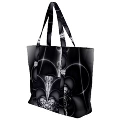 Abstract Black And White Art Zip Up Canvas Bag by SpinnyChairDesigns