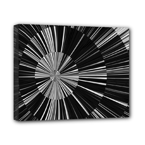 Abstract Black And White Stripes Canvas 10  X 8  (stretched) by SpinnyChairDesigns