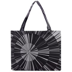 Abstract Black And White Stripes Mini Tote Bag by SpinnyChairDesigns