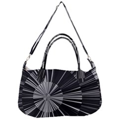 Abstract Black And White Stripes Removal Strap Handbag by SpinnyChairDesigns