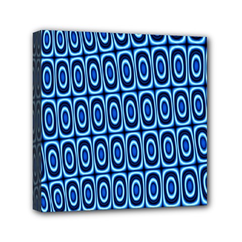 Abstract Blue Circles Mosaic Mini Canvas 6  X 6  (stretched) by SpinnyChairDesigns