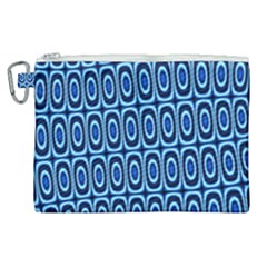 Abstract Blue Circles Mosaic Canvas Cosmetic Bag (xl) by SpinnyChairDesigns