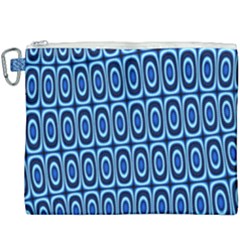 Abstract Blue Circles Mosaic Canvas Cosmetic Bag (xxxl) by SpinnyChairDesigns