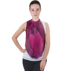 Fun Fuschia Mock Neck Chiffon Sleeveless Top by Janetaudreywilson