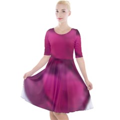 Fun Fuschia Quarter Sleeve A-line Dress by Janetaudreywilson