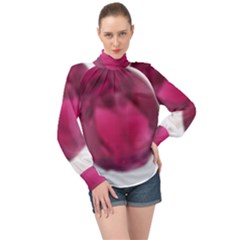 Fun Fuschia High Neck Long Sleeve Chiffon Top by Janetaudreywilson