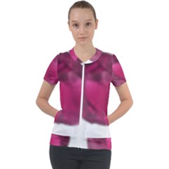 Fun Fuschia Short Sleeve Zip Up Jacket