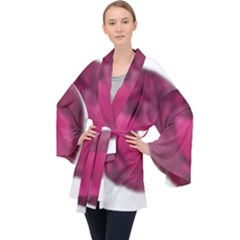 Fun Fuschia Long Sleeve Velvet Kimono  by Janetaudreywilson