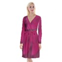 Fun Fuschia Long Sleeve Velvet Front Wrap Dress View1