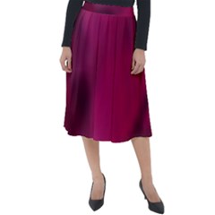 Fun Fuschia Classic Velour Midi Skirt 