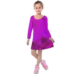 Fun Fuschia Kids  Long Sleeve Velvet Dress by Janetaudreywilson