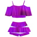 Fun Fuschia Kids  Off Shoulder Skirt Bikini View2