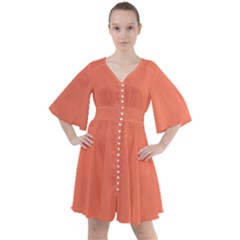 Appreciating Apricot Boho Button Up Dress
