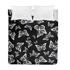 Black And White Butterfly Pattern Duvet Cover Double Side (full/ Double Size) by SpinnyChairDesigns