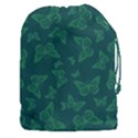 Midnight Green Butterflies Pattern Drawstring Pouch (3XL) View1