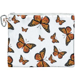 Monarch Butterflies Canvas Cosmetic Bag (xxxl) by SpinnyChairDesigns