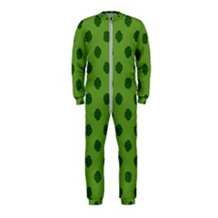 Green Four Leaf Clover Pattern Onepiece Jumpsuit (kids) by SpinnyChairDesigns