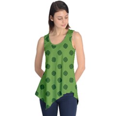 Green Four Leaf Clover Pattern Sleeveless Tunic