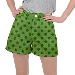 Green Four Leaf Clover Pattern Ripstop Shorts