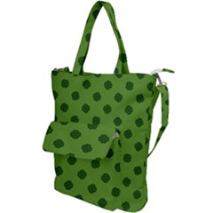 Green Four Leaf Clover Pattern Shoulder Tote Bag