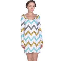 Chevron  Long Sleeve Nightdress by Sobalvarro