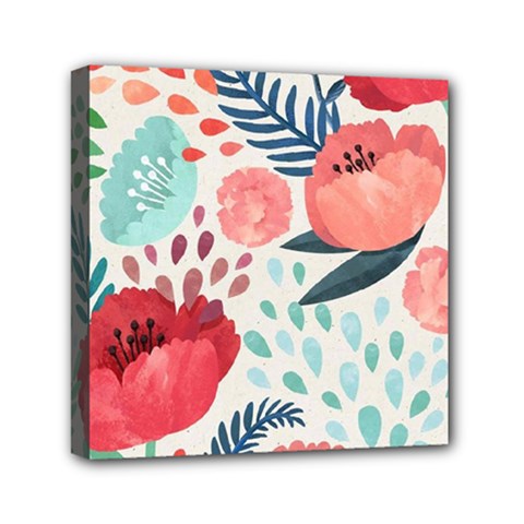 Floral  Mini Canvas 6  X 6  (stretched) by Sobalvarro