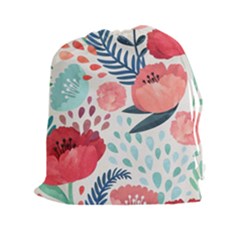 Floral  Drawstring Pouch (2xl) by Sobalvarro