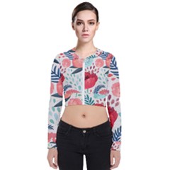 Floral  Long Sleeve Zip Up Bomber Jacket by Sobalvarro