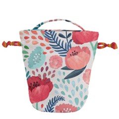 Floral  Drawstring Bucket Bag by Sobalvarro