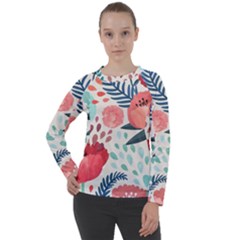 Floral  Women s Long Sleeve Raglan Tee