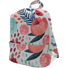 Floral  Zip Up Backpack