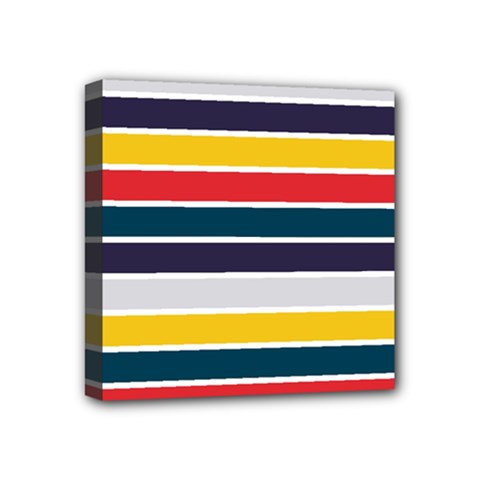 Horizontal Colored Stripes Mini Canvas 4  X 4  (stretched) by tmsartbazaar
