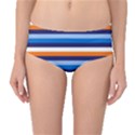 Ocean Blue Stripes Mid-Waist Bikini Bottoms View1