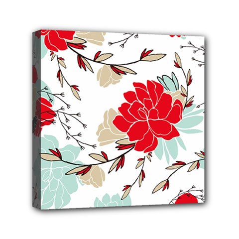 Floral Pattern  Mini Canvas 6  X 6  (stretched) by Sobalvarro