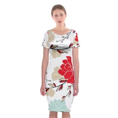 Floral Pattern  Classic Short Sleeve Midi Dress by Sobalvarro