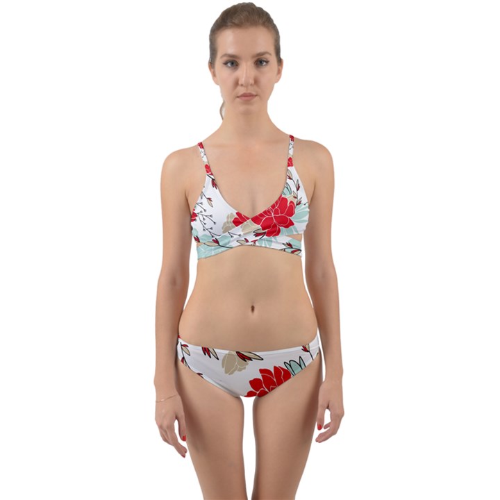 Floral pattern  Wrap Around Bikini Set