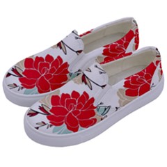 Floral Pattern  Kids  Canvas Slip Ons by Sobalvarro