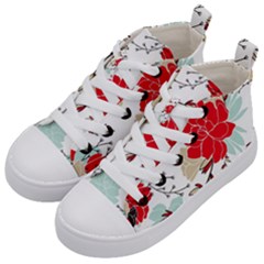 Floral Pattern  Kids  Mid-top Canvas Sneakers by Sobalvarro