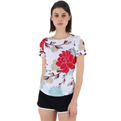 Floral Pattern  Back Cut Out Sport Tee by Sobalvarro