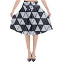 Black and White Triangles Pattern Flared Midi Skirt View1