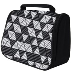 Black And White Triangles Pattern Full Print Travel Pouch (big) by SpinnyChairDesigns