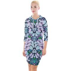 Paradise Flowers In Paradise Colors Quarter Sleeve Hood Bodycon Dress by pepitasart