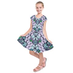 Paradise Flowers In Paradise Colors Kids  Short Sleeve Dress by pepitasart