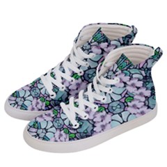 Paradise Flowers In Paradise Colors Men s Hi-top Skate Sneakers by pepitasart