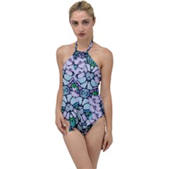 Paradise Flowers In Paradise Colors Go With The Flow One Piece Swimsuit by pepitasart