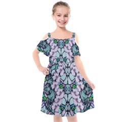 Paradise Flowers In Paradise Colors Kids  Cut Out Shoulders Chiffon Dress by pepitasart