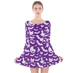Halloween  Long Sleeve Velvet Skater Dress by Sobalvarro